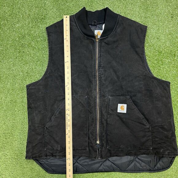 Vintage Carhartt Quilted Canvas Artic Vest Jacket Men’s Size 3XL Black - Picture 5 of 6